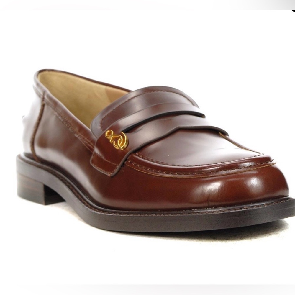 SAM EDELMAN COLIN SPICED BRANDY LEATHER LOAFERS Size 8.5